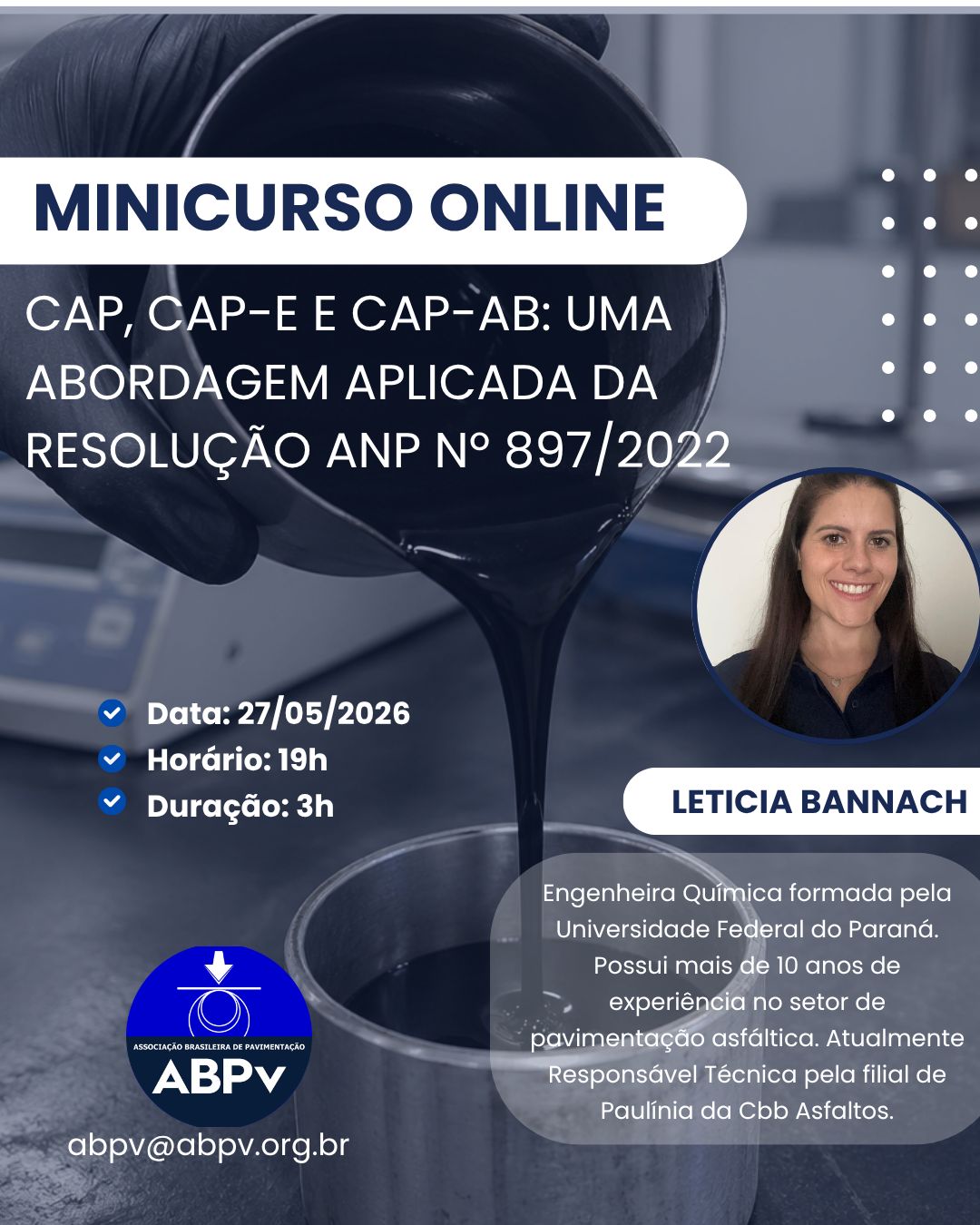 Minicurso on line  e  ao vivo  - CAP, CAP-E e CAP-AB: Uma abordagem aplicada da Resolução ANP Nº 897/2022